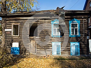 Old wooden house for demolition