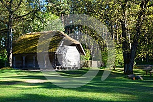 Old wooden house at Ethnographic open air village