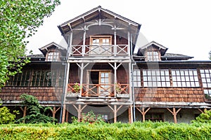 Old wooden house in Frutillar village, Chi