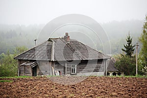 An old wooden house in Russian countryside