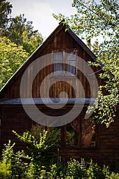 Old wooden house at the summer village