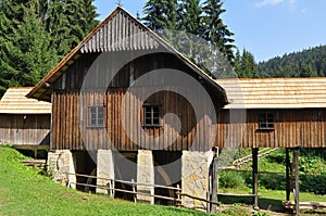 Old wooden house-water mill