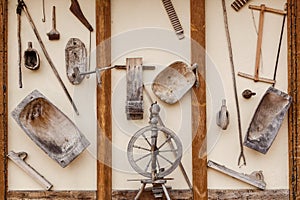 Old wooden household items