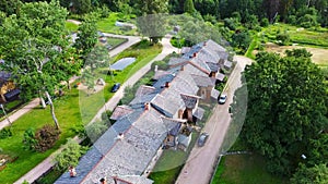 Old Wooden Houses Built for Paper Mill Workers in Ligatne.