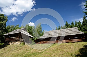 Old wooden houses from Carpathian mountains ,Western Ukraine