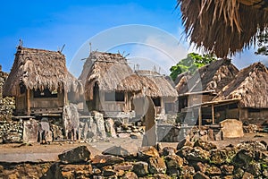 Old wooden huts in Bena Village