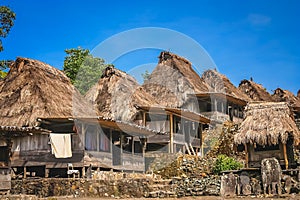 Old wooden huts in Bena Village