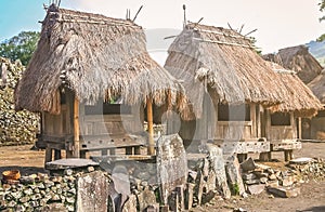 Old wooden huts in Bena Village photo