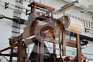 Old wooden Jacquard machine