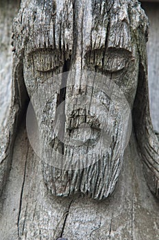 Old wooden jesus christ sculpture