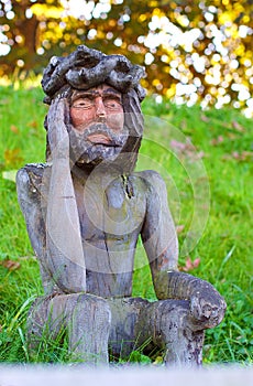 Old wooden jesus christ sculpture