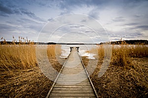 Old wooden jetty, pier