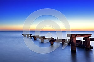 Old Wooden Jetty at Sunset