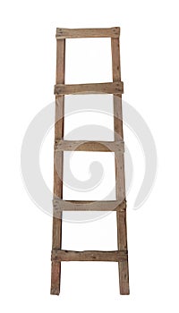 Old wooden ladder isolated. photo