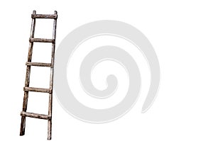 Old wooden ladder.A set of different ladders made of wood