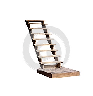 Old wooden ladders isolated on white background , clipping path