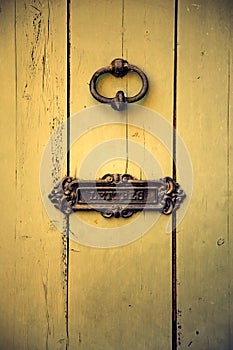 Old wooden letter door