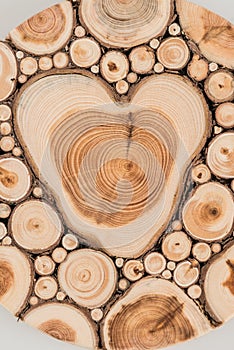 Old wooden love heart