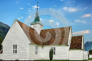 Old wooden Lutheran church, Olden, Norway