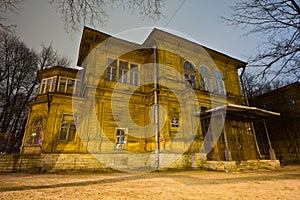 Old wooden manor Gromovs mansion in Saint Petersburg