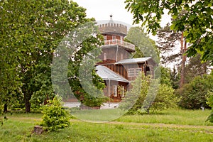 An old wooden manor. Historical monument.