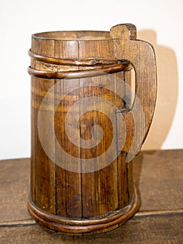 Old wooden mug