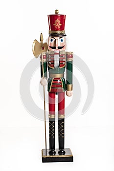 Old Wooden Nutcracker On White