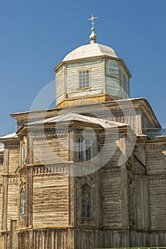Old wooden orthodox church in Pobirka near Uman - photo