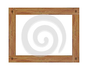 Old wooden picture frame isolated