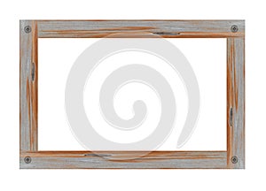 Old wooden picture frame isolated