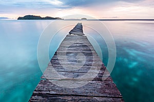 Old wooden pier in Indian ocean