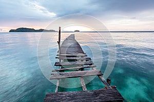 Old wooden pier in Indian ocean