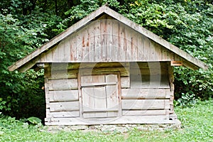 Old wooden pig stall