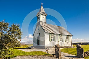 Old wooden Pingvallkirkja Church - Iceland