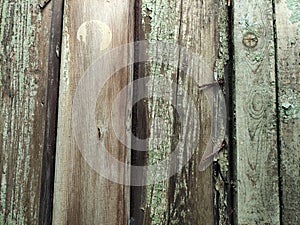 Old wooden planks with paint residues, background, texture