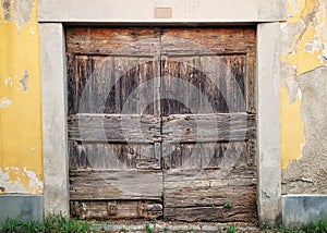 Old wooden port doors, Florence Italy