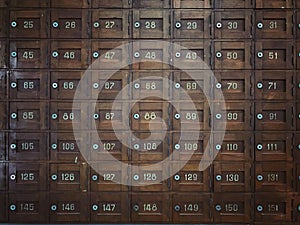 Old Wooden Post office boxes