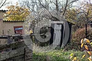 Old wooden privy photo