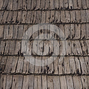 Old wooden roof, in countryside, wooden roof pattern texture