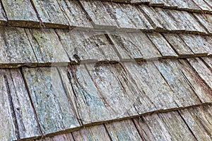 Old wooden roof shingles