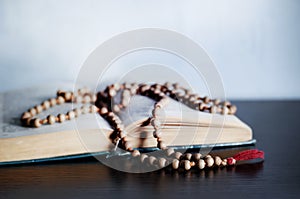 Old wooden rosary beads