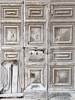 Old wooden rustic door, vintage background