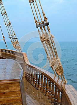 Old wooden sailboat