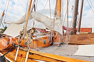 Old wooden sailing boat in The Netherlands