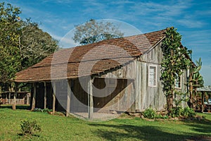 Old wooden shack in a traditional rural style