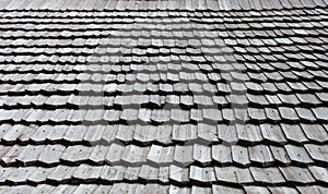 Old wooden shingle roof