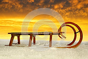 Old wooden sledge