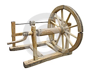 Old wooden spinning-wheel