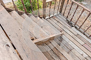 Old wooden stair