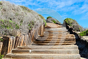 Old wooden stairways to the see beach